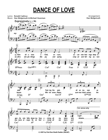 Free Sheet Music Dance Of Love