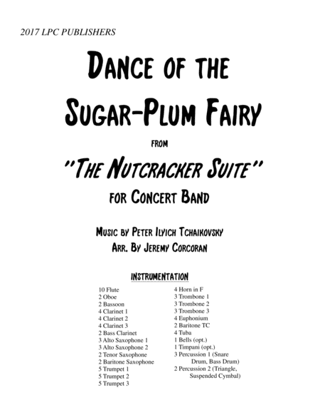 Dance Of The Sugar Plum Fairy For Concert Band Sheet Music