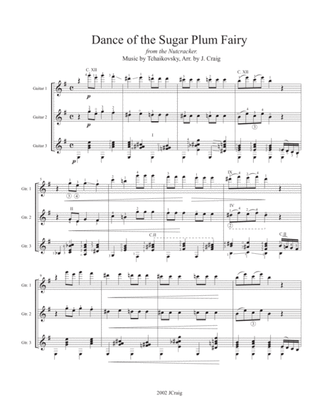 Dance Of The Sugar Plum Fairy For Guitar Trio Sheet Music