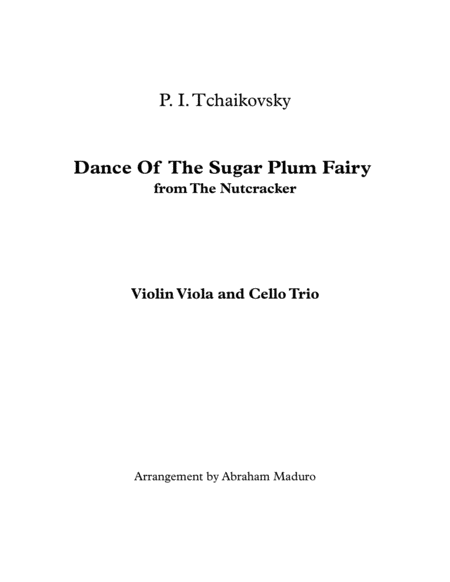 Dance Of The Sugar Plum Fairy From The Nutcracker Violin Viola Cello Trio Sheet Music