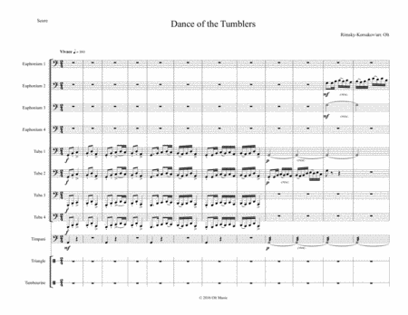 Dance Of The Tumblers Arranged For Tuba Ensemble With Percussion Sheet Music