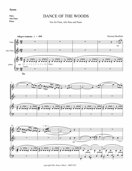 Free Sheet Music Dance Of The Woods Trio For Flute Alto Flute And Piano