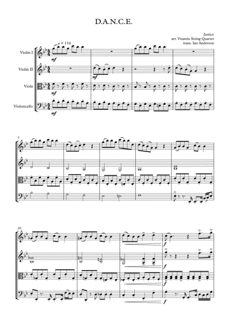 Free Sheet Music Dance String Quartet