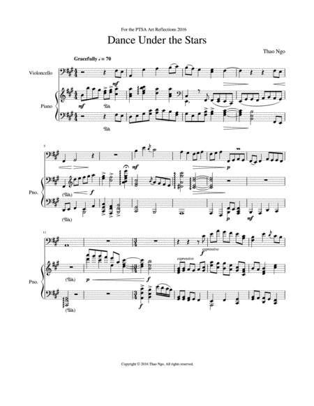 Free Sheet Music Dance Under The Stars Piano And Cello Duet
