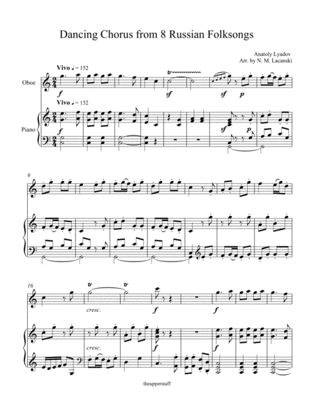 Dancing Chorus From 8 Russian Folksongs Sheet Music