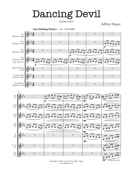 Dancing Devil Clarinet Choir Sheet Music