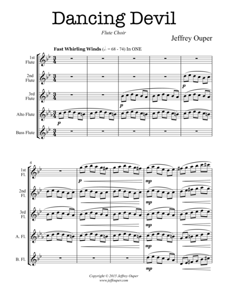 Dancing Devil Flute Choir Sheet Music