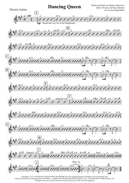 Dancing Queen For Jazz Combo W Vocals Based On The Original Abba Recording Sheet Music