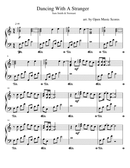 Dancing With A Stranger Easy Piano Sheet Music