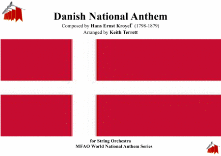 Danish National Anthem For String Orchestra Mfao World National Anthem Series Sheet Music