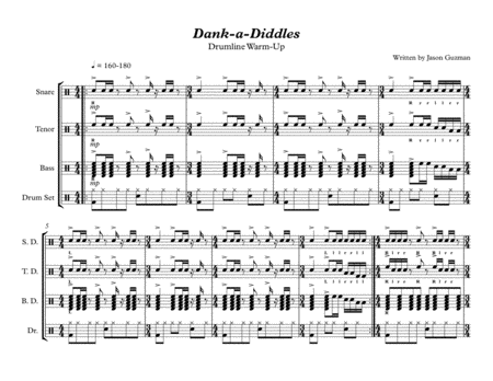 Free Sheet Music Dank A Diddles Drumline Warm Up