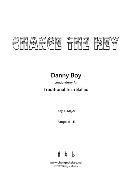 Danny Boy C Major Sheet Music