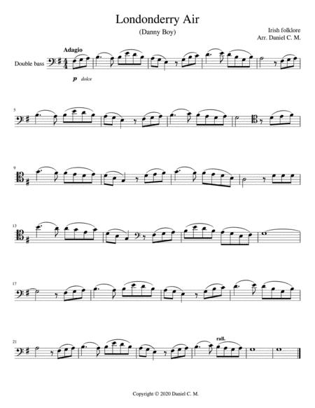 Danny Boy Double Bass And Piano Sheet Music