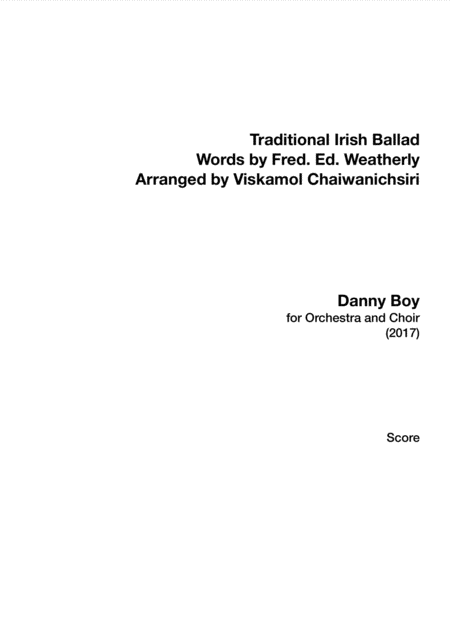 Danny Boy For Orchestra And Choir Sheet Music