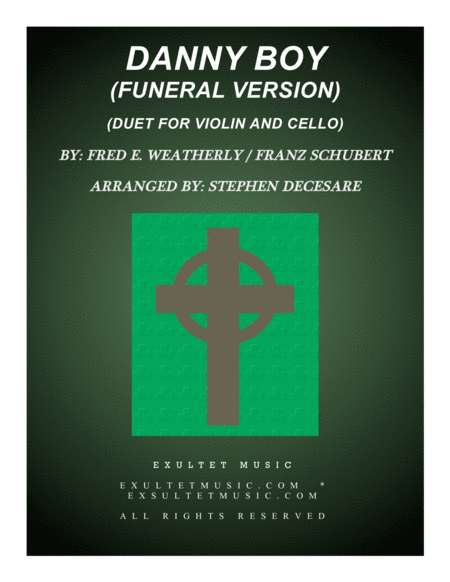 Free Sheet Music Danny Boy Funeral Version Duet For Violin And Cello