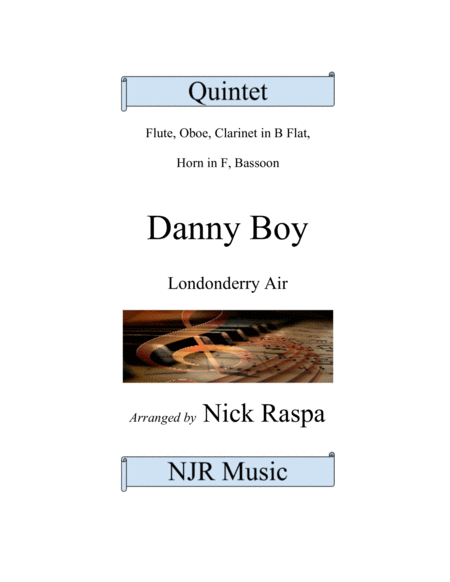 Danny Boy Londonderry Air Woodwind Quintet Adv Int Sheet Music