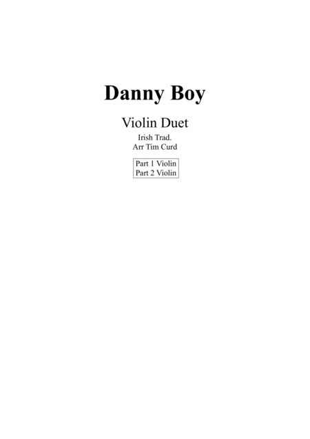 Free Sheet Music Danny Boy Violin Duet