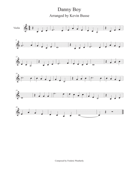 Free Sheet Music Danny Boy Violin