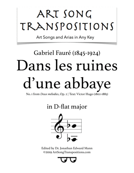 Free Sheet Music Dans Les Ruines D Une Abbaye Op 2 No 1 D Flat Major