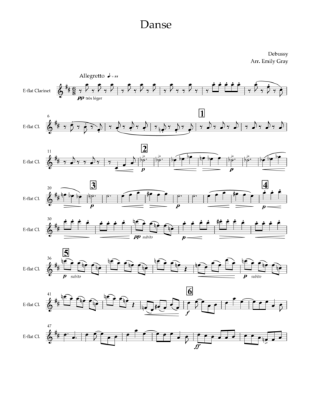 Danse For Clarinet Choir Parts Sheet Music