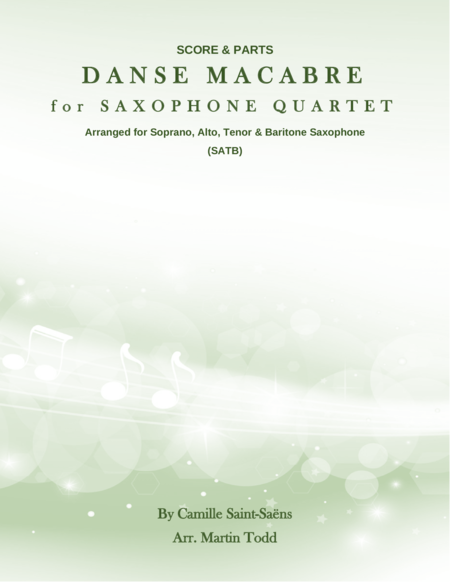 Danse Macabre For Saxophone Quartet Satb Sheet Music