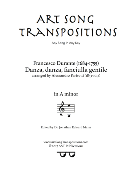 Danza Danza Fanciulla Gentile A Minor Sheet Music