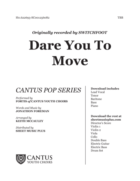 Free Sheet Music Dare You To Move Vocals Piano