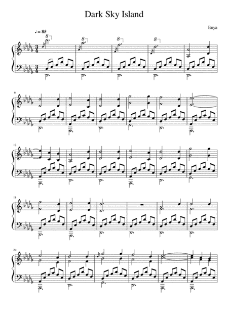 Free Sheet Music Dark Sky Island