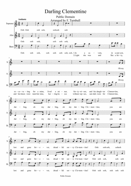 Darling Clementine Sheet Music