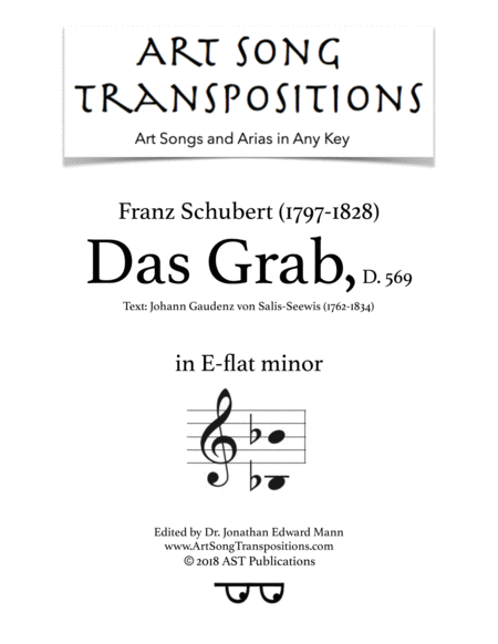 Free Sheet Music Das Grab D 569 E Flat Minor