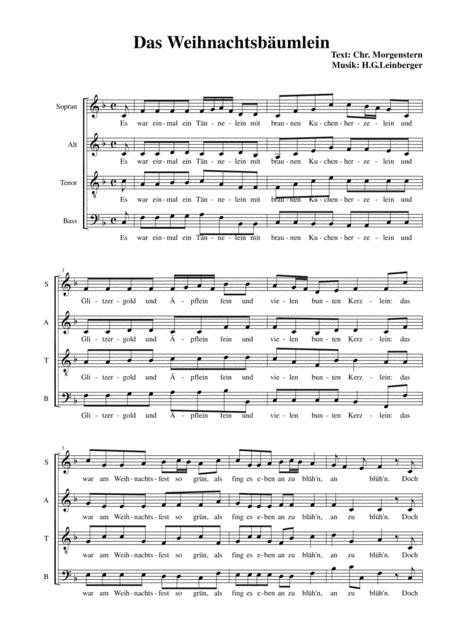 Das Weihnachtsbumlein Sheet Music