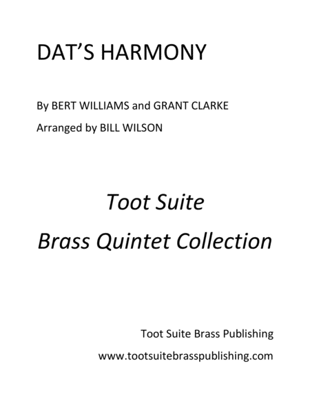 Dats Harmony Sheet Music