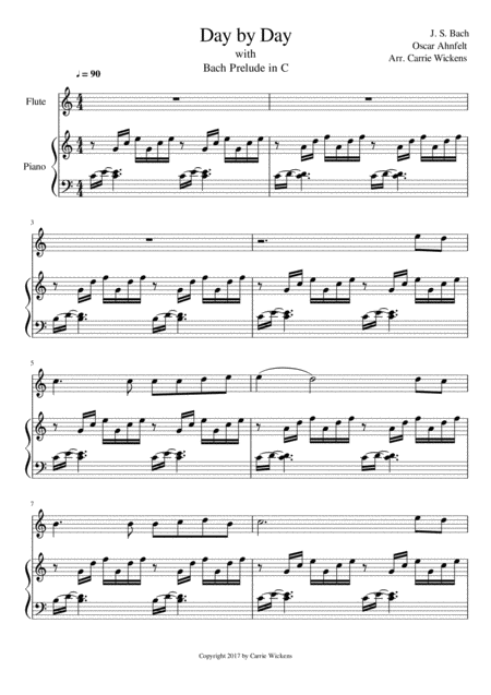 Day By Day With Bach Prelude In C Major Sheet Music