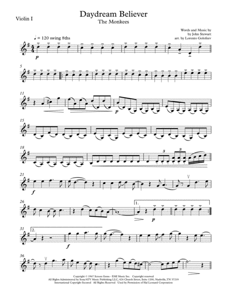 Daydream Believer Sheet Music