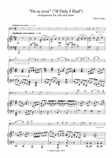 Free Sheet Music De A Avea If Only I Had Op 63 No 2a