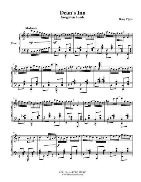 Free Sheet Music Deans Inn From Forgotten Lands