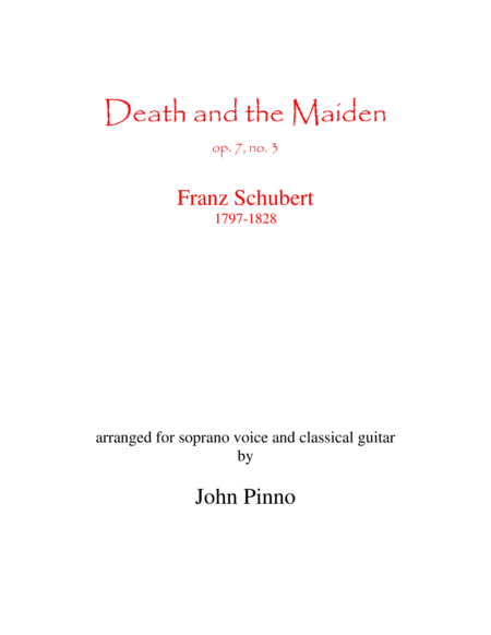 Free Sheet Music Death And The Maiden For Soprano And Classical Guitar