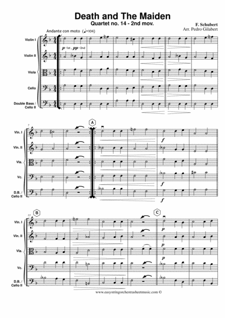 Death The Maiden For Easy String Orchestra Sheet Music