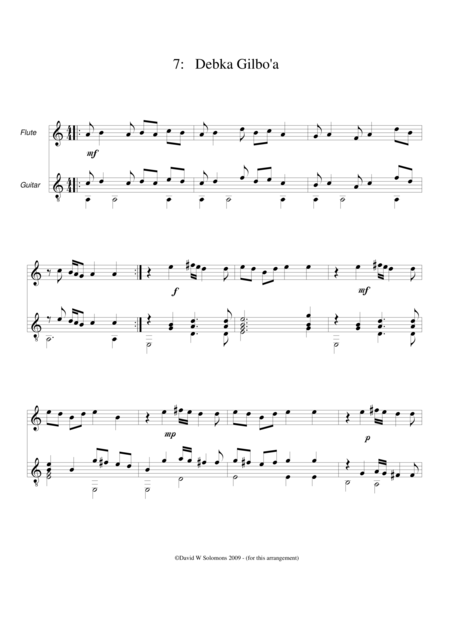 Free Sheet Music Debka Gilbo A For Flute And Guitar