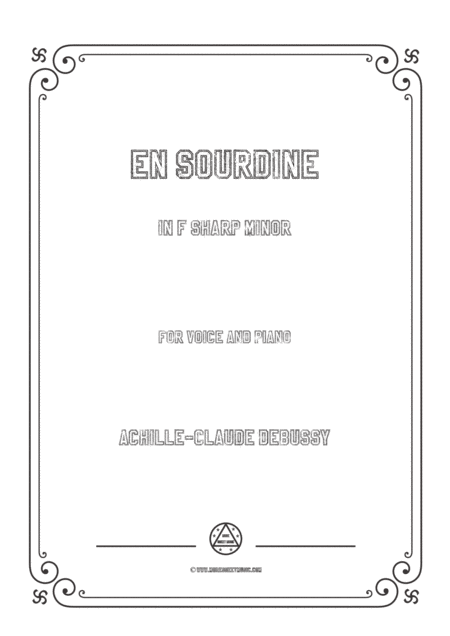 Free Sheet Music Debussy En Sourdine In F Sharp Minor For Voice And Piano