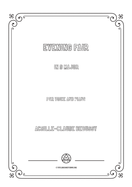 Debussy Evening Fair In D Major For Voice And Piano Sheet Music