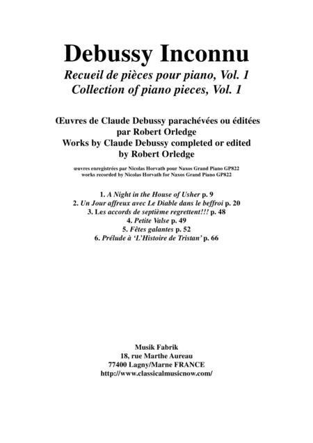 Free Sheet Music Debussy Inconnu Album Of Works For The Piano By Claude Debussy Completed By Robert Orledge Vol 1