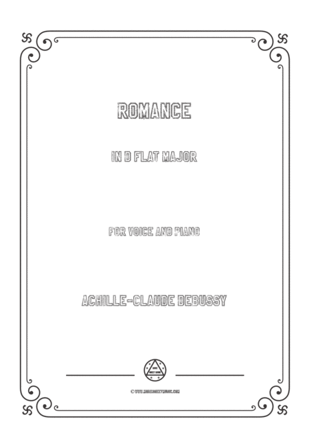Free Sheet Music Debussy Romance In D Flat Major For Voice And Piano