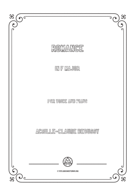 Free Sheet Music Debussy Romance In F Major For Voice And Piano