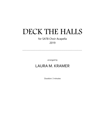 Free Sheet Music Deck The Halls For Satb Choir Acapella