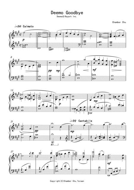 Deemo Goodbye Sheet Music