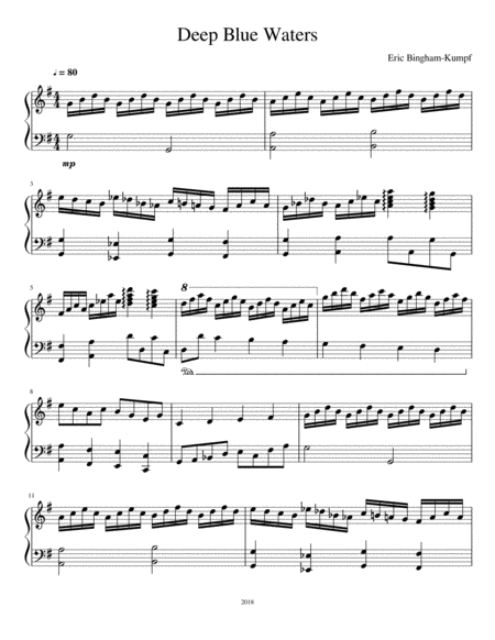 Deep Blue Waters Sheet Music