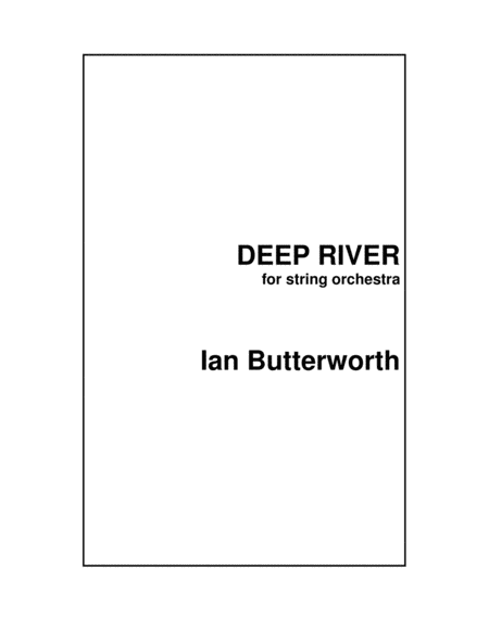 Deep River For String Orchestra Sheet Music