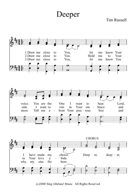 Free Sheet Music Deeper