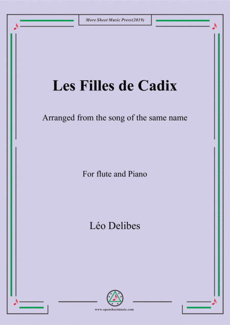 Free Sheet Music Delibes Les Filles De Cadix For Flute And Piano